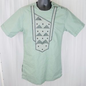 Men’s Embroidered Dashiki - Green